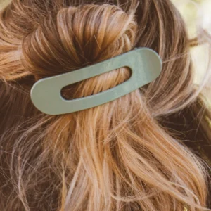 Glossy Sage Flat Claw Clip