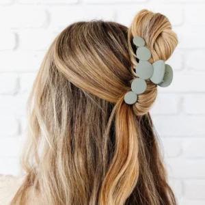 Leaf Green Circles Claw Clip